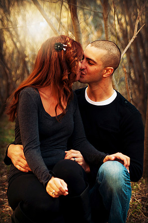 kiss in the woods
